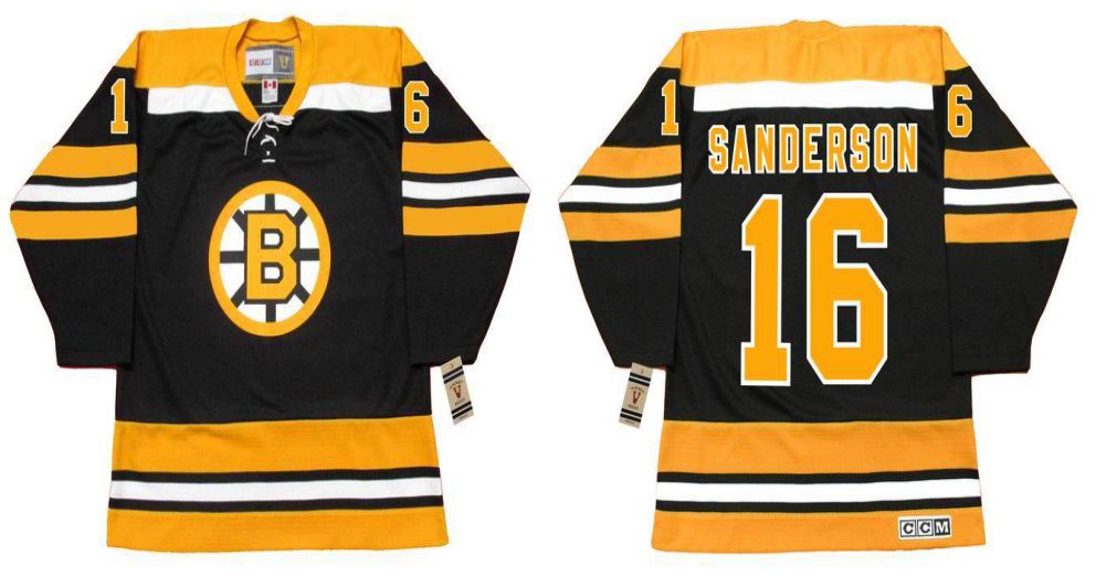 2019 Men Boston Bruins 16 Sanderson Black CCM NHL jerseys